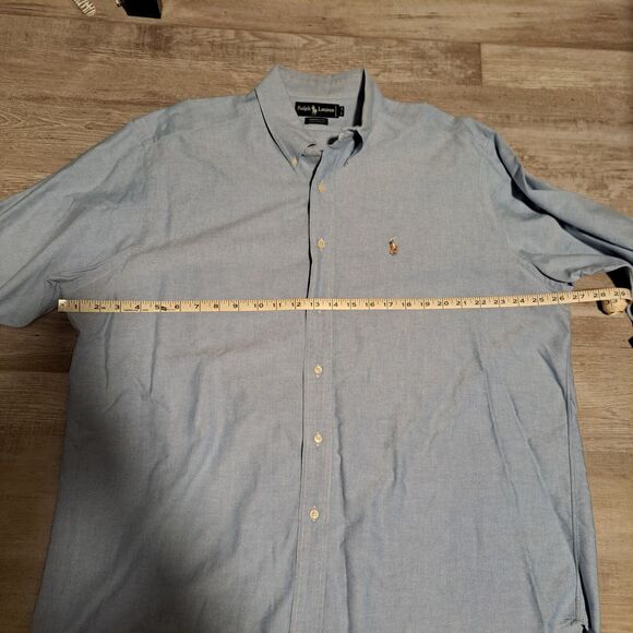 Ralph Lauren Yarmouth Button Shirt Mens 17/34 Blue 100% Cotton - Picture 7 of 9